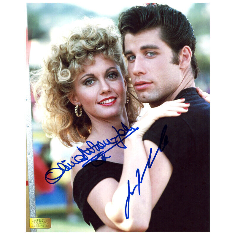 Olivia Newton-John & John Travolta Autographed Grease 8x10 Photo Poster painting