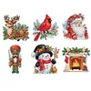 6Pcs Diamond Painting Acrylic Christmas Fridge Stickers Magnets Decals for Home Decor