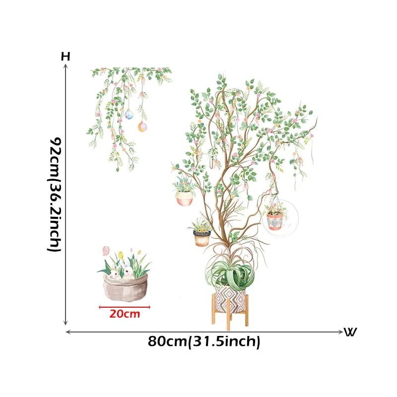 Big Tree Birch Wall Stickers Green Leaves Wall Decals Living Room Bedroom Birds Home Decor Poster Mural PVC Room Decoration