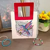 Sac &agrave; main DIY peinture en diamant avec poign&eacute;e carr&eacute;e, sac fourre-tout en diamant pour maquillage, kits de peintures multi-usages en diamants, sacs &agrave; main cr&eacute;atifs pour femmes, cadeau artisanal pour filles (colibri)