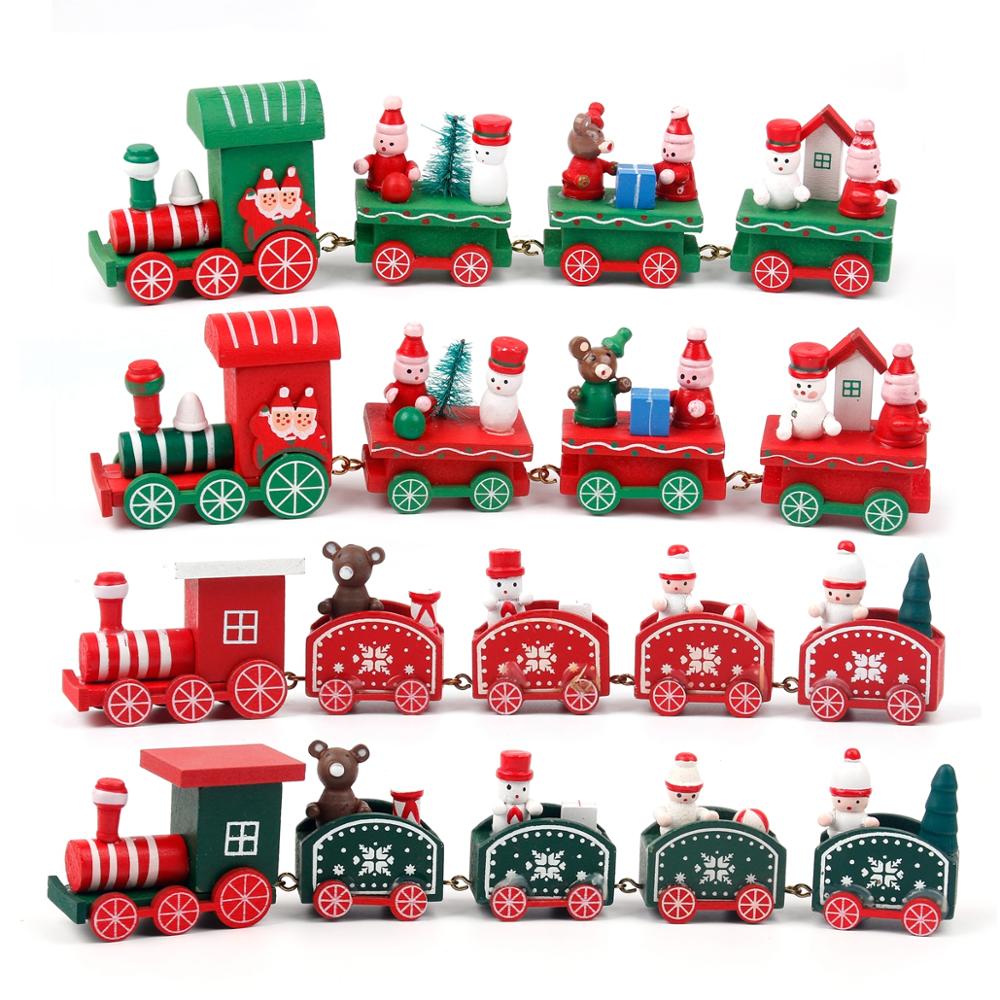 Tegooe Wooden Plastic Christmas Decorative Train Model Kit