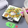 Diamond Painting PU Gnome Notecard Box with 160 Sheets Paper Note Holder
