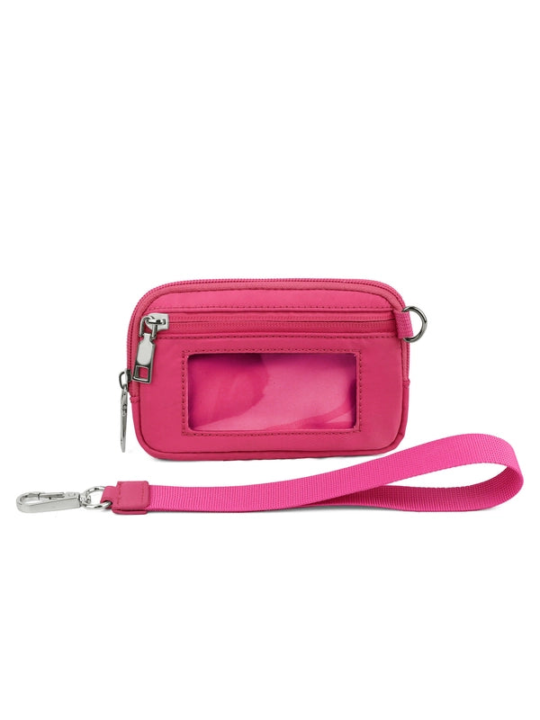 Unisex Solid Color Nylon Zipper Coin Purses