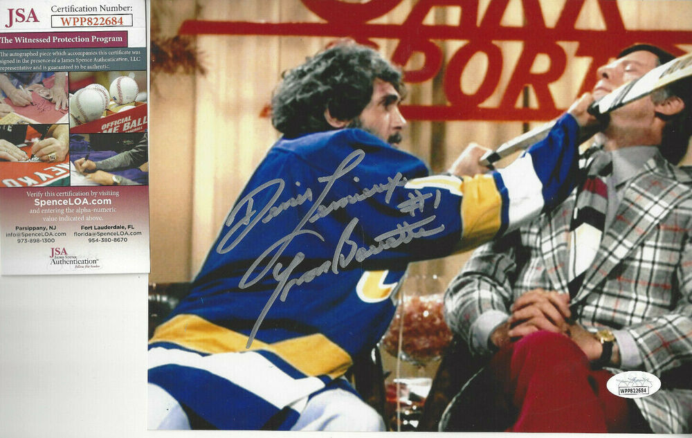 SLAP Shot Goalie Yvon Barrette autographed 8x10 high stick Photo Poster painting  JSA Certified