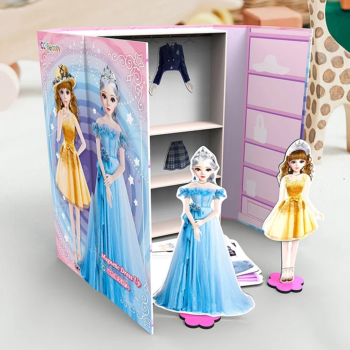 Magnetic Princess Dress Up Paper Doll Pretend Play Toys Magnet People  Clothes Puzzles Game Created Imagine Set Birthday Gift 