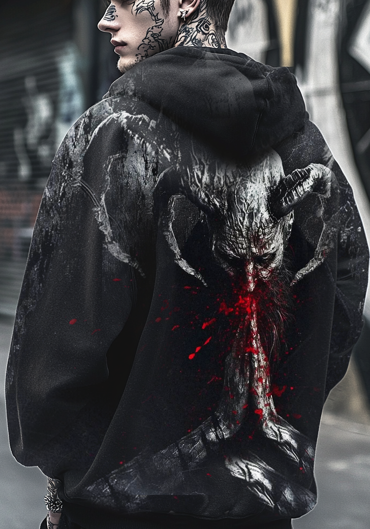 Unique Design Satanic Style Dark Art Necrotic Nightmares Rock Sports Hoodie