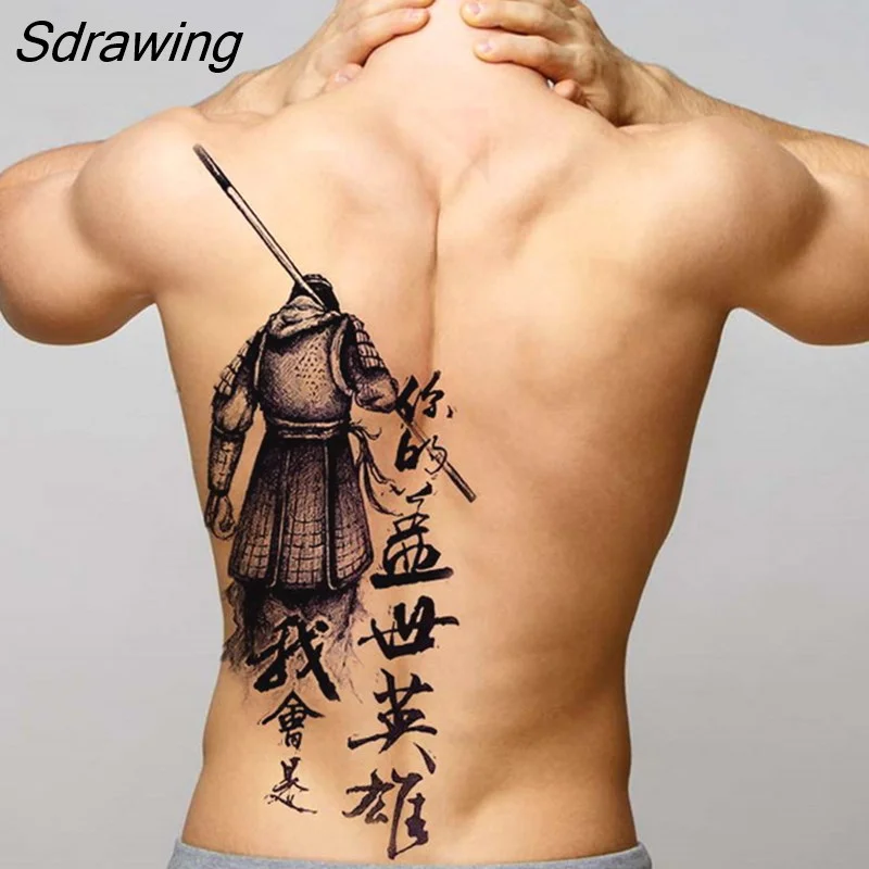 Sdrawing temporary tatoo for men tattoo body art full back sexy tattoo sticker lion king tiger dragon tattoo designs waterproof new