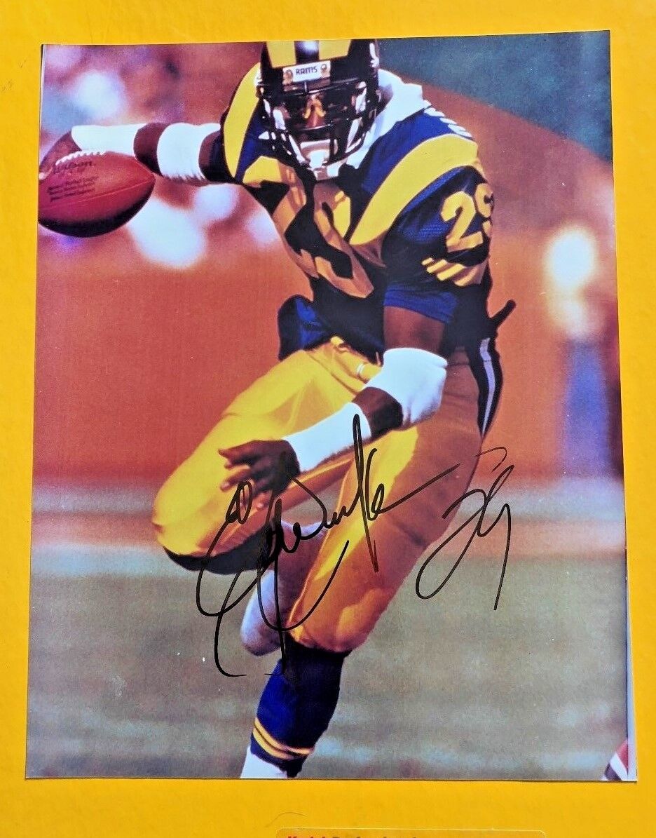 ERIC DICKERSON SIGEND 11 X 14 LOS ANGELES RAMS Photo Poster painting W/COA IN PERSON AUTO