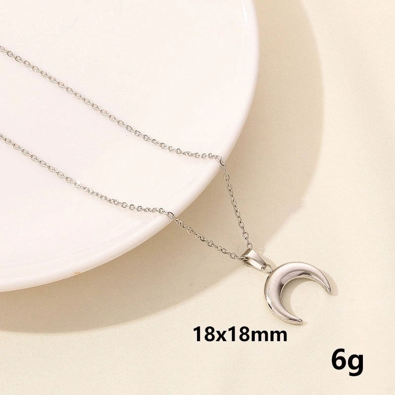 304 Stainless Steel Casual Minimalist Plating Sun Star Moon Pendant Necklace