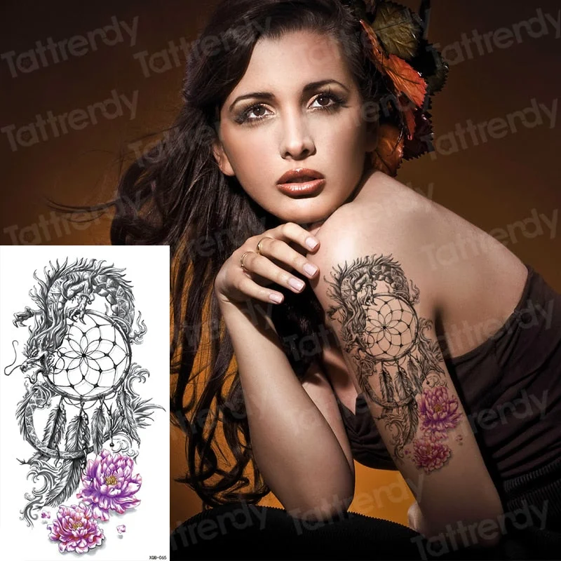 temporary fashion tattoos rose flower leaves sexy girl model tattoos for women temporary tattoo sticker roses body art tatoo