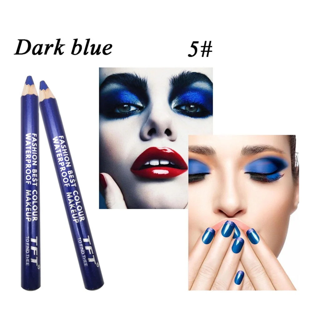 1pc Eyeliner Pen Highlighter Waterproof Matte Eyeshadow Pencil Glitter EyeShadow Pen Cosmetic Glitter Eye Shadow with Sharpener