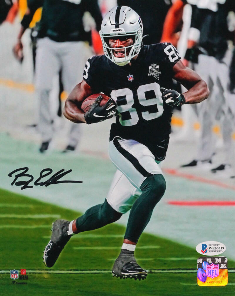 Bryan Edwards Signed LV Raiders 8x10 Running FP Photo Poster painting - Beckett W Auth *Black