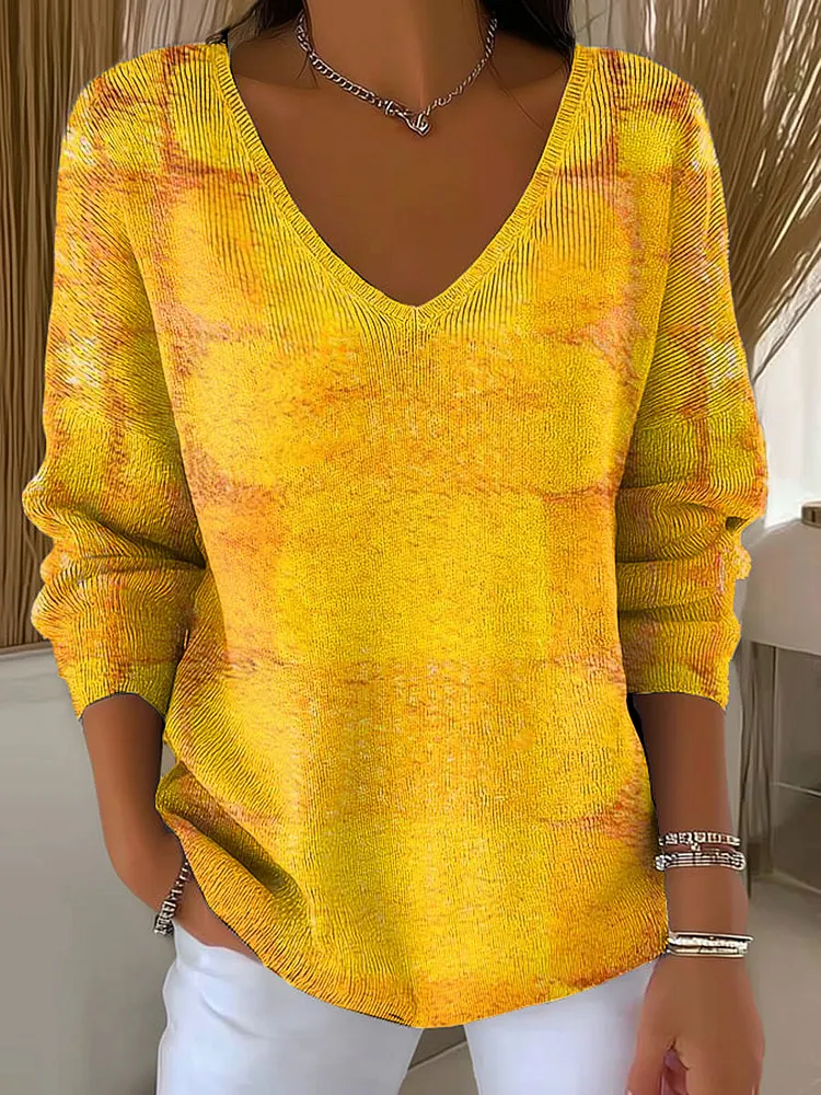 Women's Autumn Gradient Casual Pullover Sweater