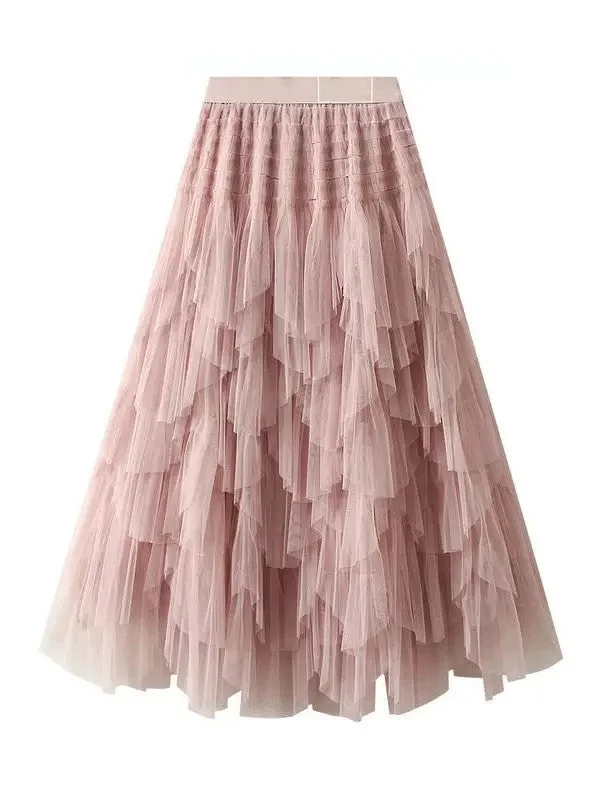 Tutu Layered Midi Skirt