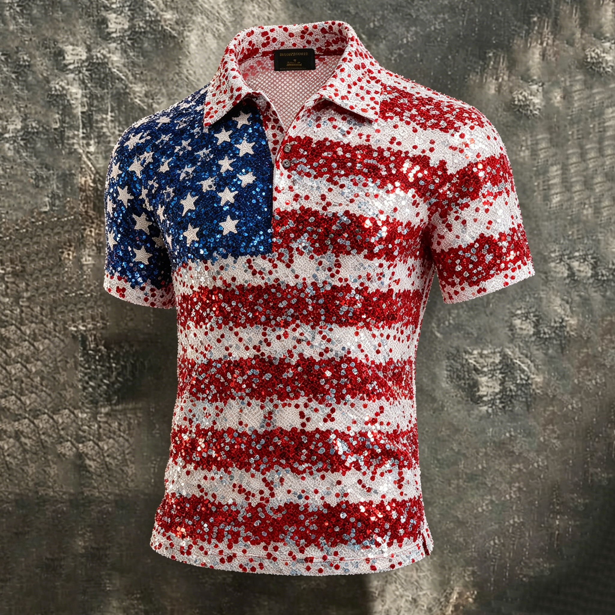  Men's Independence Day Flag Print Short-sleeve Polo Shirt Westsshops