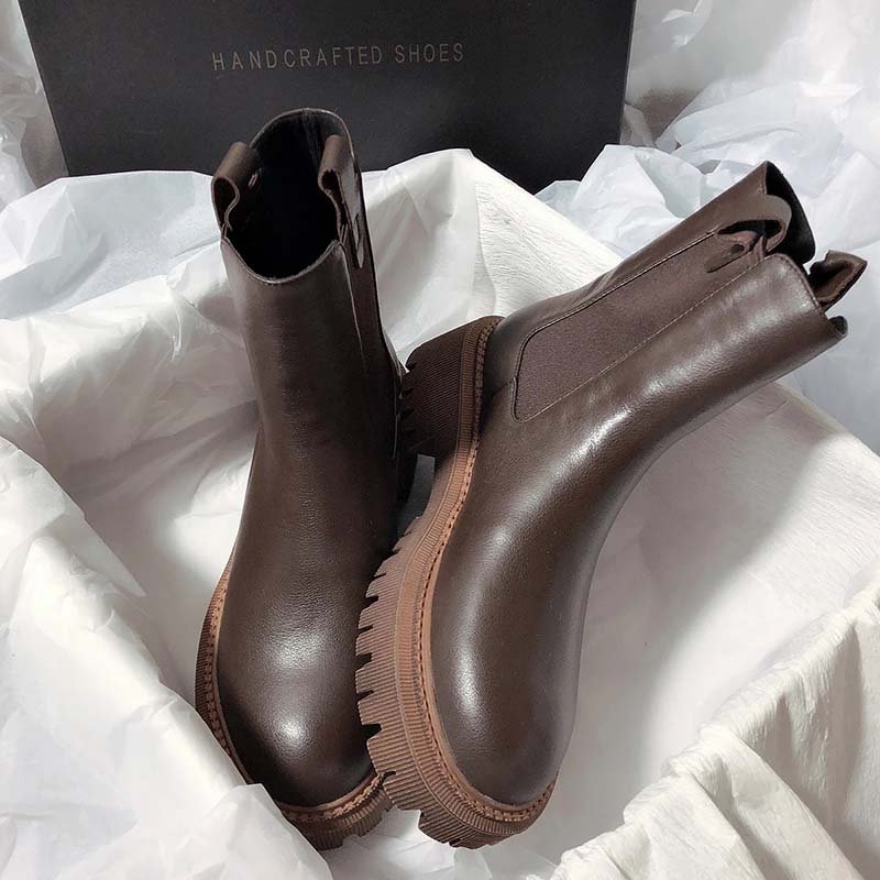 Letclo™ 2021 New Soft Leather Platform Chelsea Boots letclo Letclo