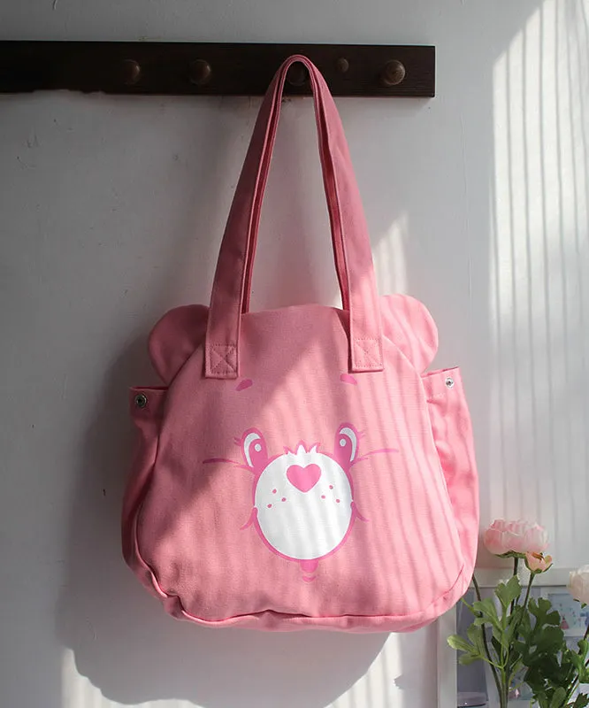 Casual Blue Cartoon Print Large Capacity Satchel Bag Handbag