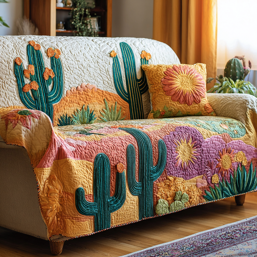 Cactus Path Quilted Sofa Cover NCU0DK10842 everthome