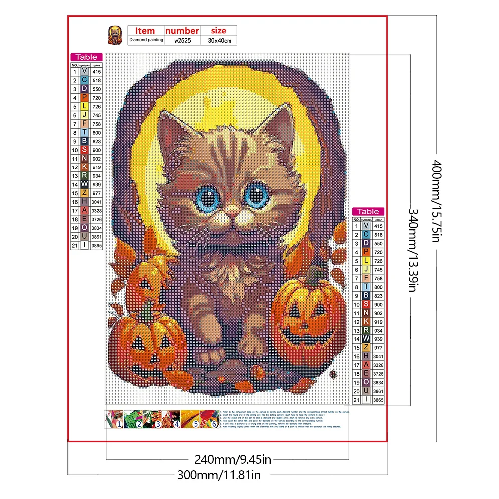 Full Round Diamond Painting 30*40cm - Cat