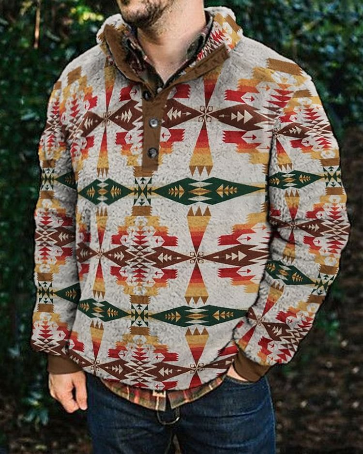 Men's aztec printed hoodie d9a3