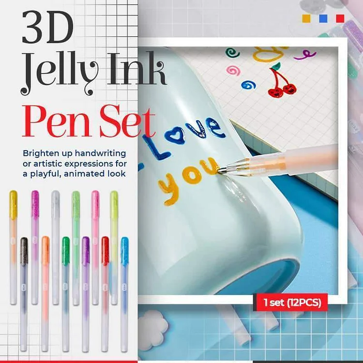 (50% OFF) 3D Glossy Jelly Ink Pen （12Pcs /pack）