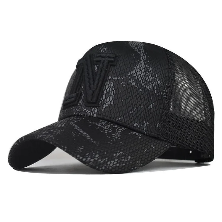 UOHSUHZEALetter Embroidery Mens Baseball Hat Womens Summer Breathable Mesh Snapback Hat Unisex Hip Hop Truck Driver