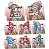 8PCS DIY Diamond Art Greeting Cards Xmas Congratulations Cards & Gifts (Snowman)