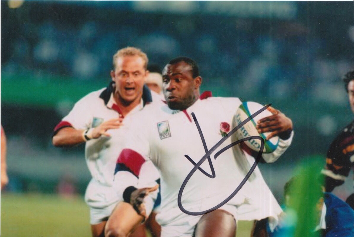 ENGLAND HAND SIGNED VICTOR UBOGU 6X4 Photo Poster painting RUGBY UNION AUTOGRAPH 2.