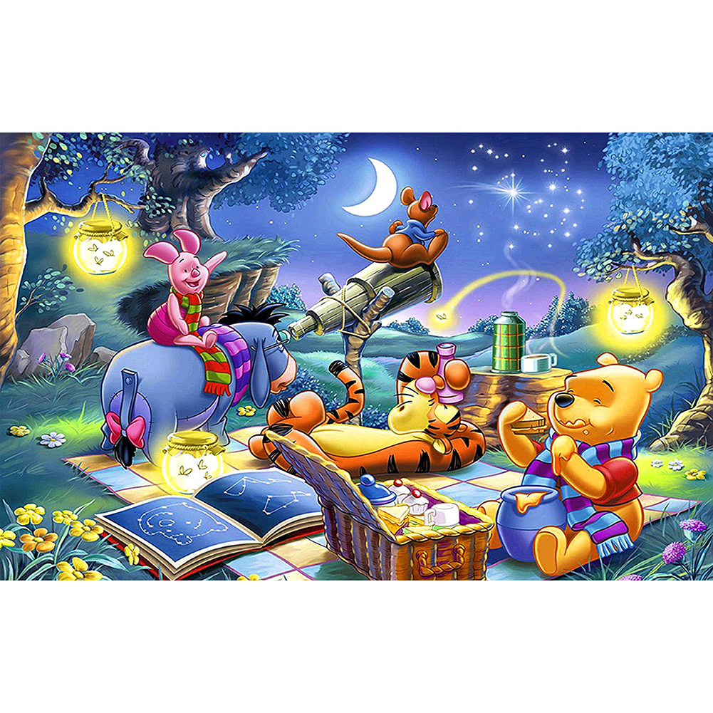 

60*40CM - Round Drill Diamond Painting - Cartoon Bear (Big Size), 501 Original