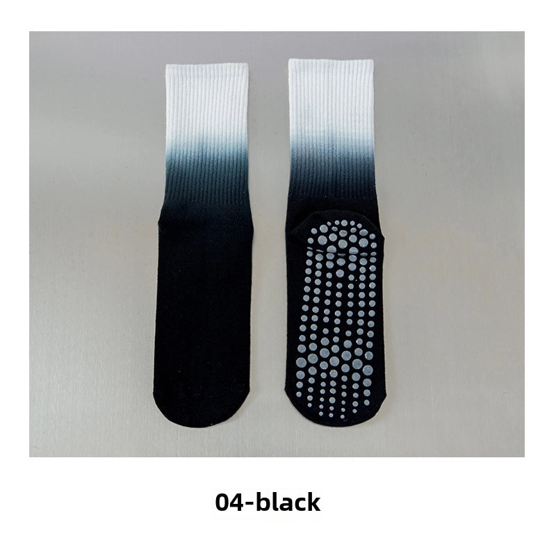 Simple Autumn And Winter Gradient Yoga Women’s Socks Non-slip Sports Socks Girls’ Pilates Mid-calf Socks Direct Sales