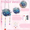 5PCS-2 5D DIY Diamond Painting Wind Chimes Suncatcher Kit Double Sided Diamond Art Kits Suncatcher with Crystal Pendant for Home Wall Window Decor Adults DIY Art Craft