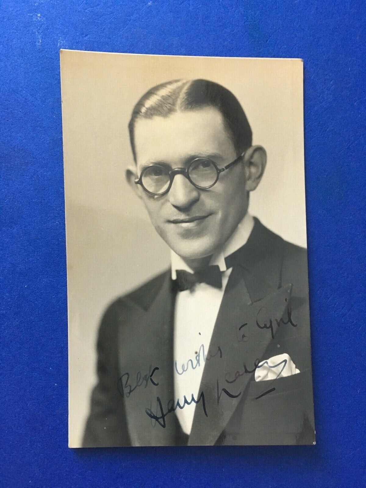 HARRY LEADER - MUSICIAN AND BAND LEADER - EXCELLENT SIGNED VINTAGE Photo Poster painting