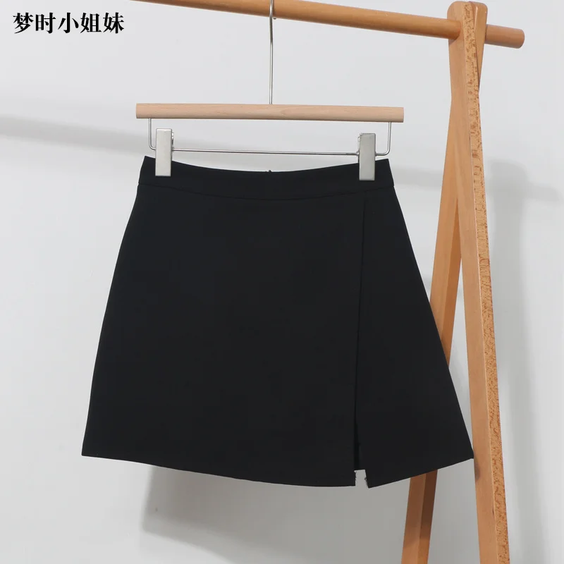 Uveng Irregular A-Word Fork High-Waist Skirt Short Skirt Women's Korean Dress Dress Dress 8872