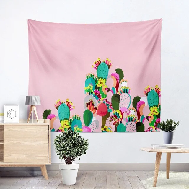 Cactus Succulents Tapestry Summer Succulents Wall Decor Tropical Landscape Wall Hanging Tapestries Picnic Blanket Wall Cloth