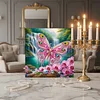 (Pre-Framed)Pink Butterfly-Special Shape Diamond Painting Kit(25x25cm)