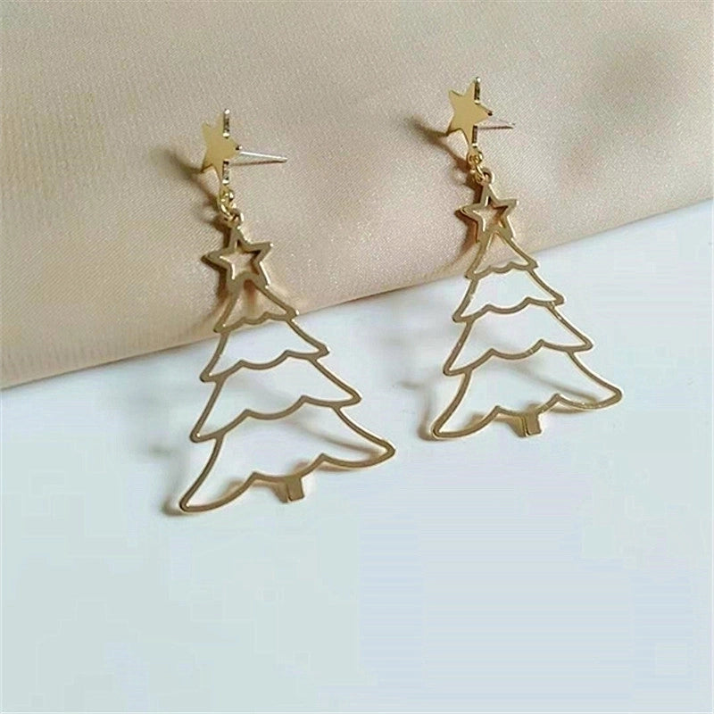 Fashion Christmas Tree Sun Alloy Plating Women’s Drop Earrings 1 Pair