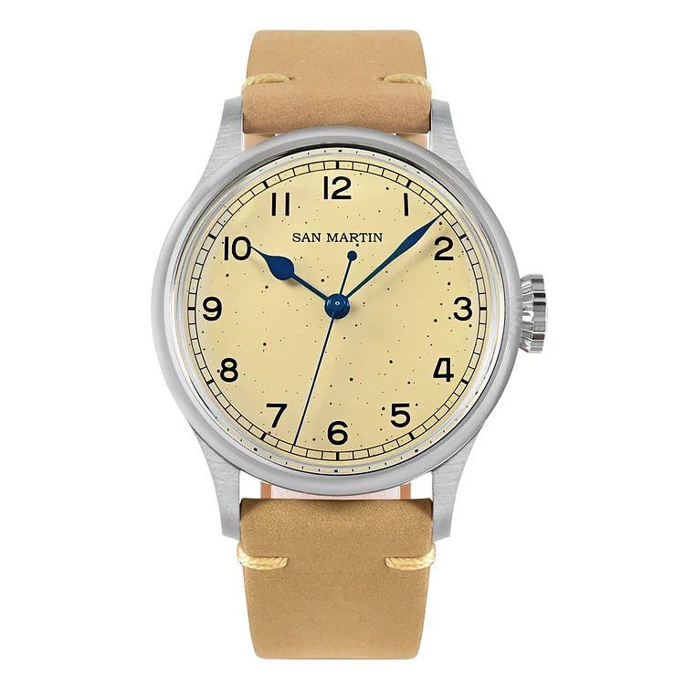 San Martin Freckles Dial 38.5mm Vintage Pilot Watch SN0105 San Martin Watch san martin watchSan Martin Watch