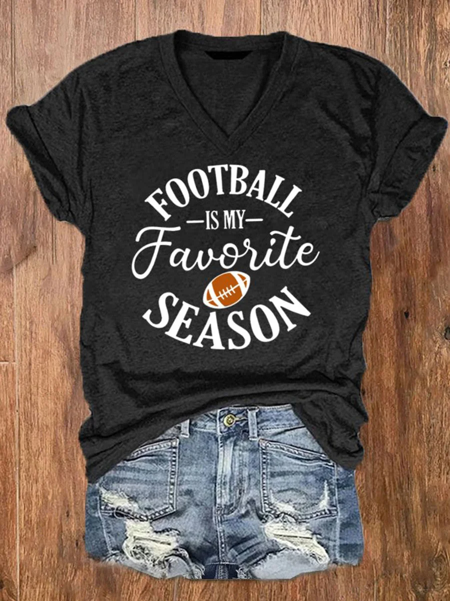Football Is My Favorite Season V-Neck T-Shirt