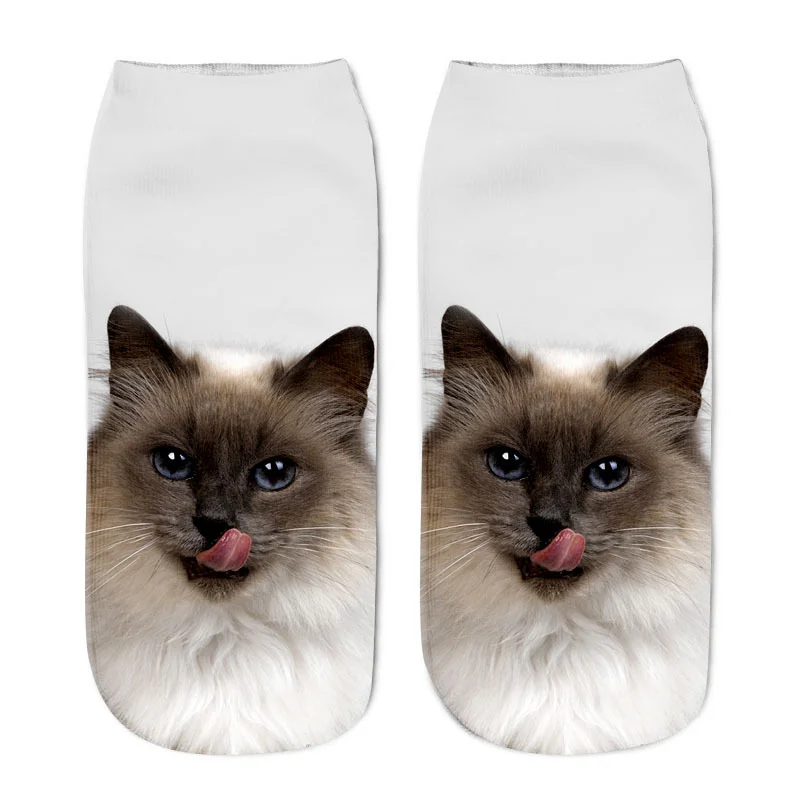 Animal Cat Print Sweat-absorbent Breathable Socks