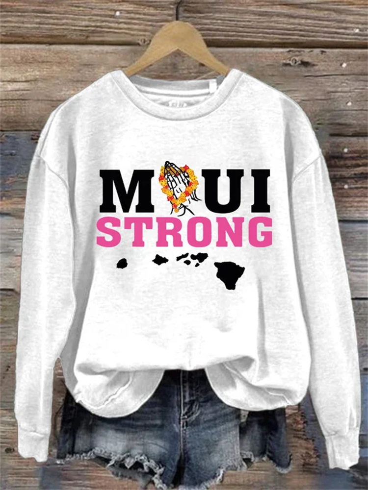 Women's Pray for Maui Printed Sweatshirt