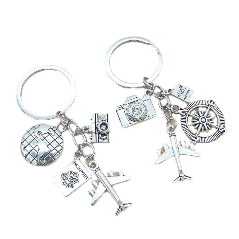 Casual Retro Minimalist Letter Airplane Alloy Plating Keychain