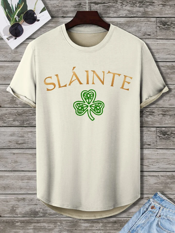 Men's Slainte Shamrock Print T-Shirt