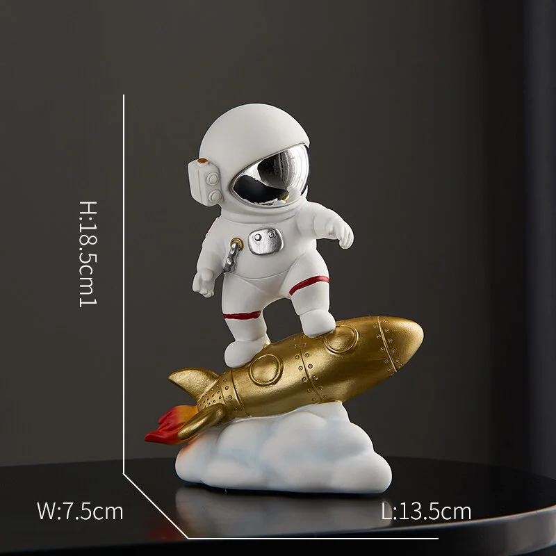 Astronaut Figurine Resin Embellishments Home Decoration Accessories For Living Room Space Man Model Desk Decor Kid Birthday Gift