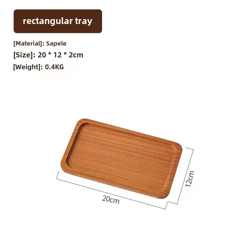 Japanese-style Oval Wooden Tray Solid Wood Rectangular Plate Black Walnut Afternoon Tea Coffee Tray Exquisite Small Tray