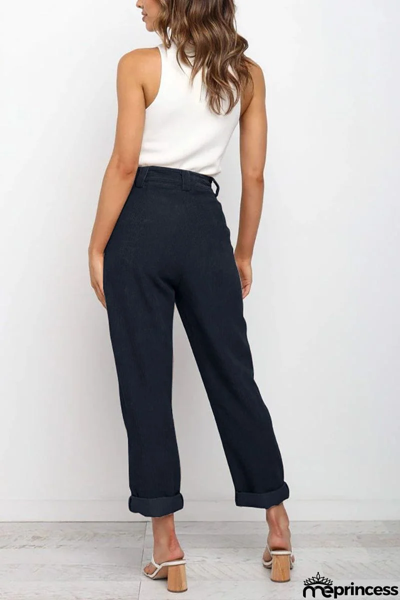High Waisted Baggy Corduroy Pant