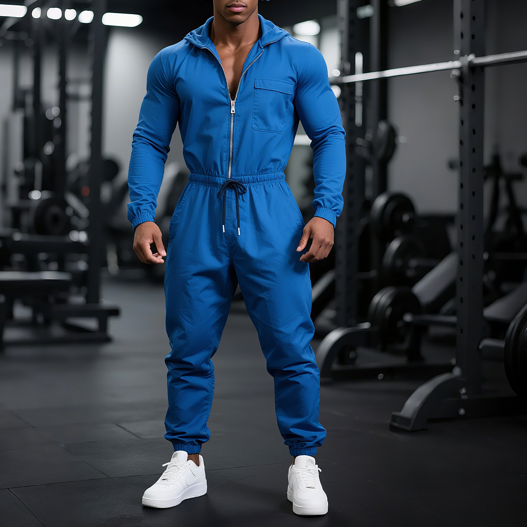  Neon Green Athletic Jumpsuit for Men - Perfect for Gym and Outdoor Activities-inspireuse