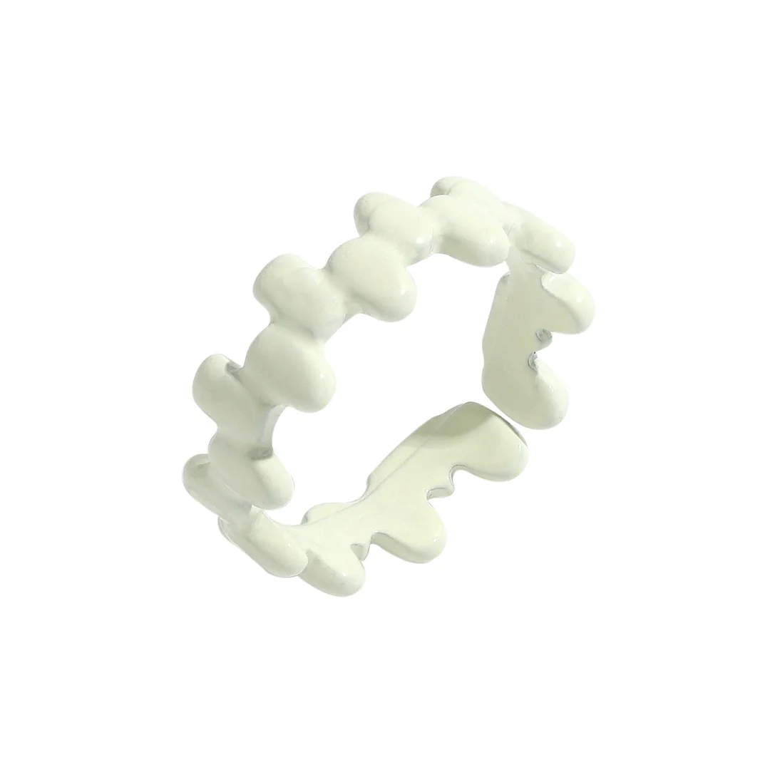 Dvacaman 2021 New INS Trendy Colorful Dripping oil Geometric Rings Candy Color Hand Painted Irregular Open Rings Female Jewelry