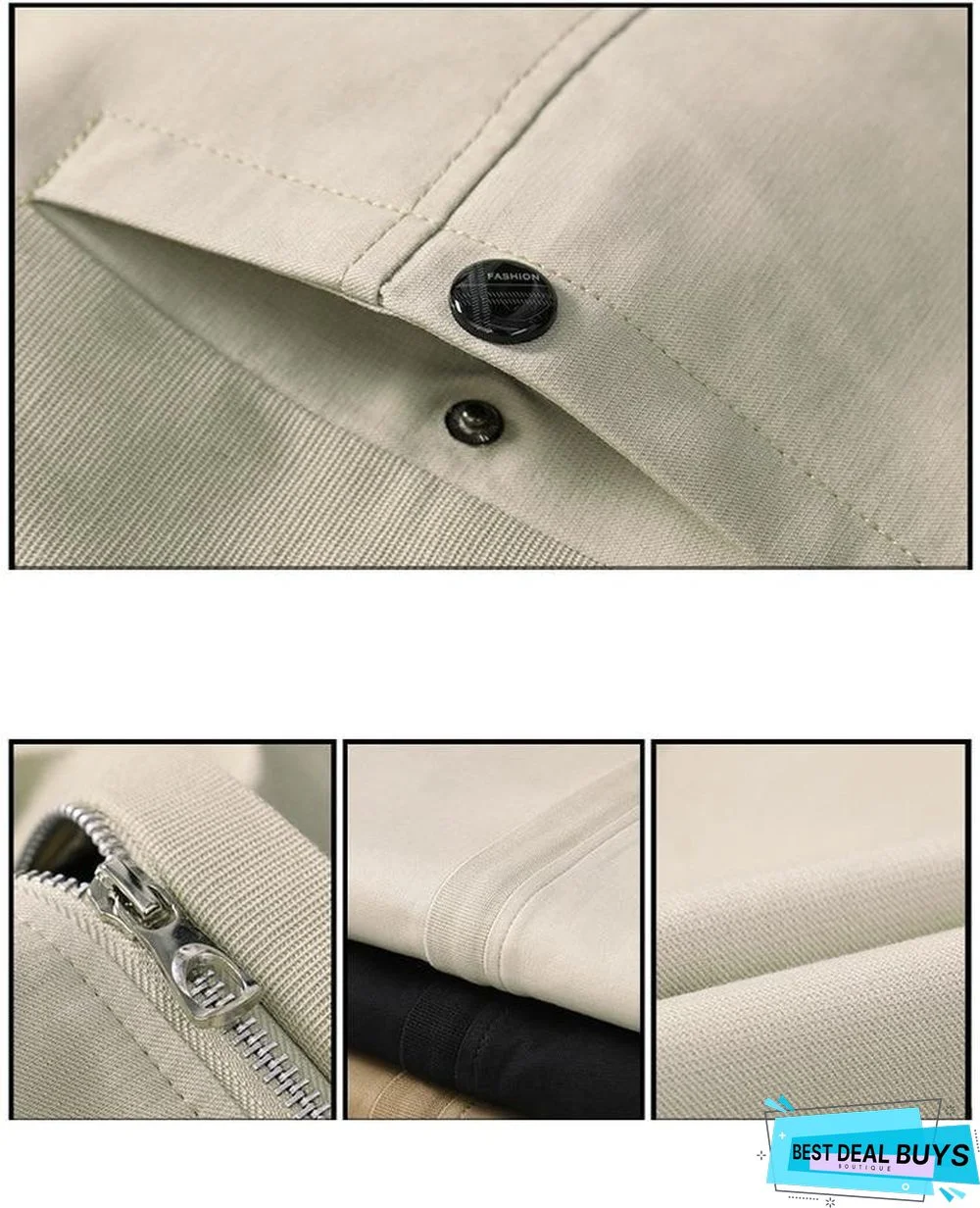 Men Slim Fit Trench Casual Coats Windbreaker Outerwear Jackets