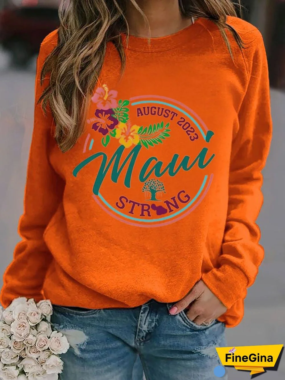 Women'S Maui Strong Print Casual Print Sweatshirt