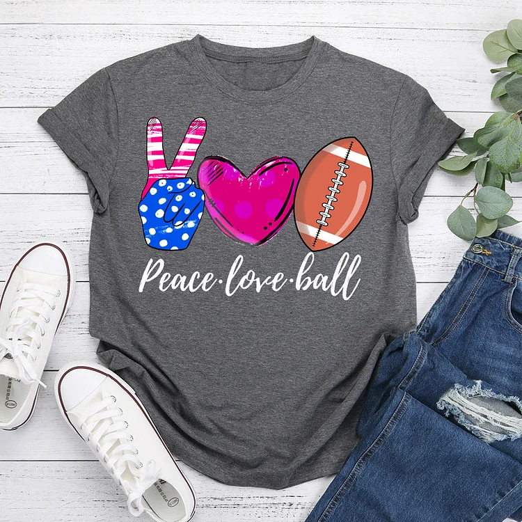 ANB - Peace love football T-Shirt Tee -08214